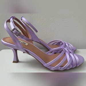Pretty Satin Lilac Strappy Heels